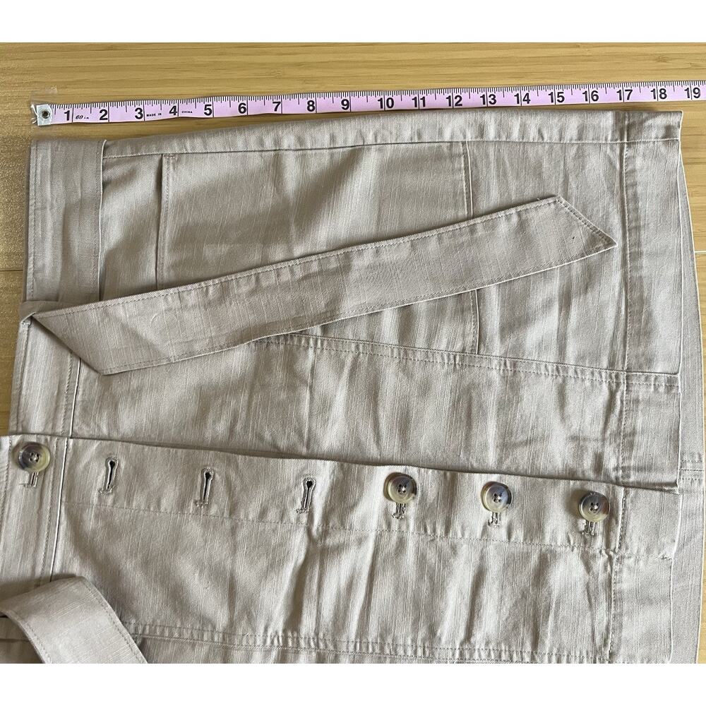 Loft Outlet Button Front Skirt With Belt Tan Size 6 - Picture 5 of 5